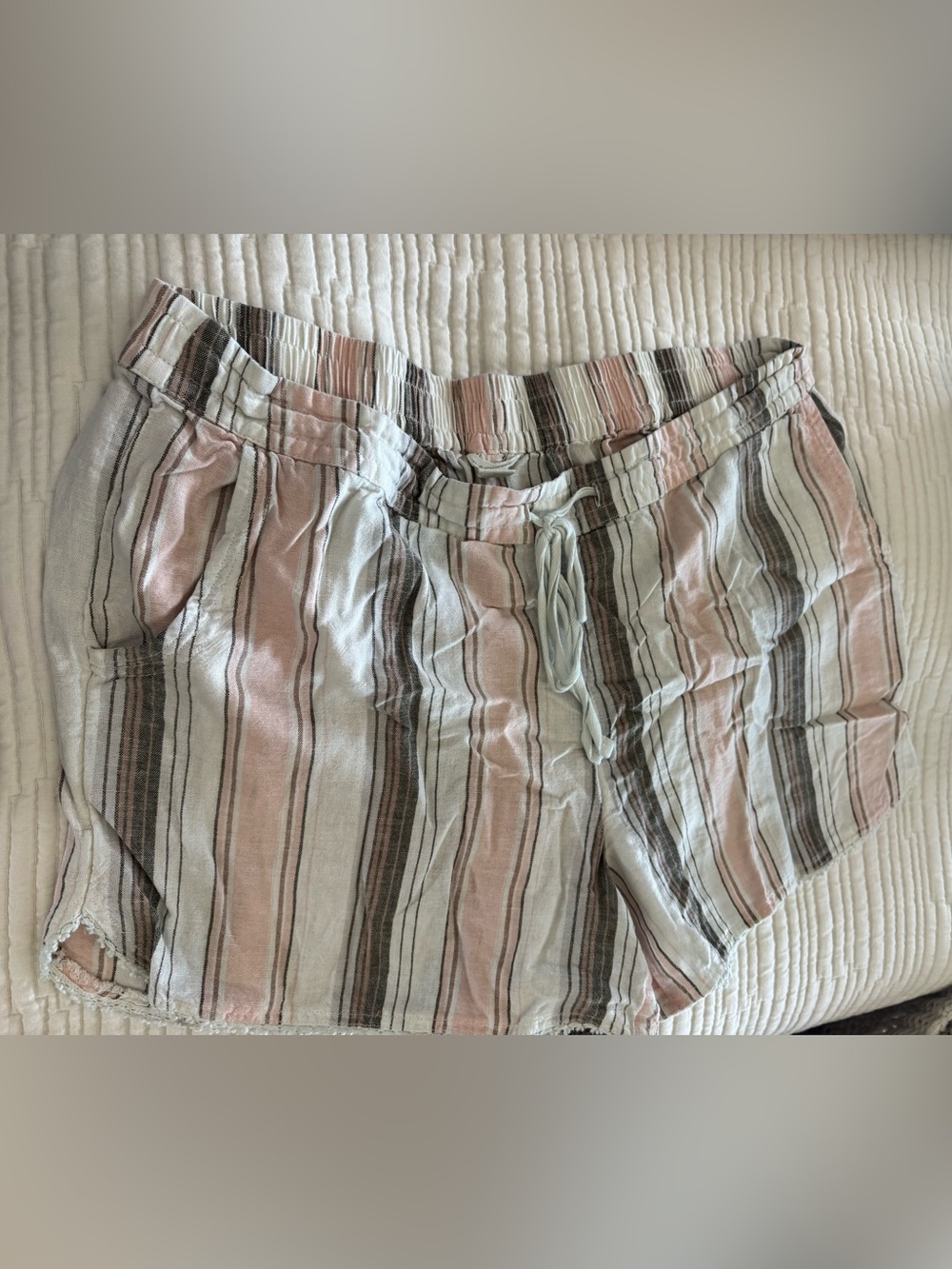 Caslon Pink, White & Brown Striped Women’s Casual Shorts